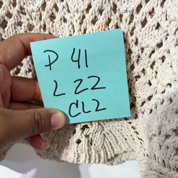 NWT Jessica Simpson Crochet Sweater Small Oversized Boho Dolman Sleeve Cream - Picture 6 of 8